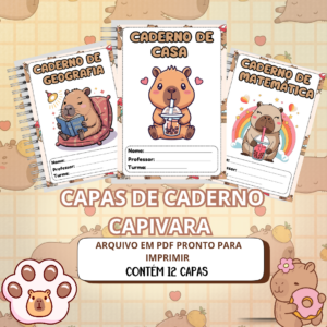 Capinhas para Caderno - Capivara